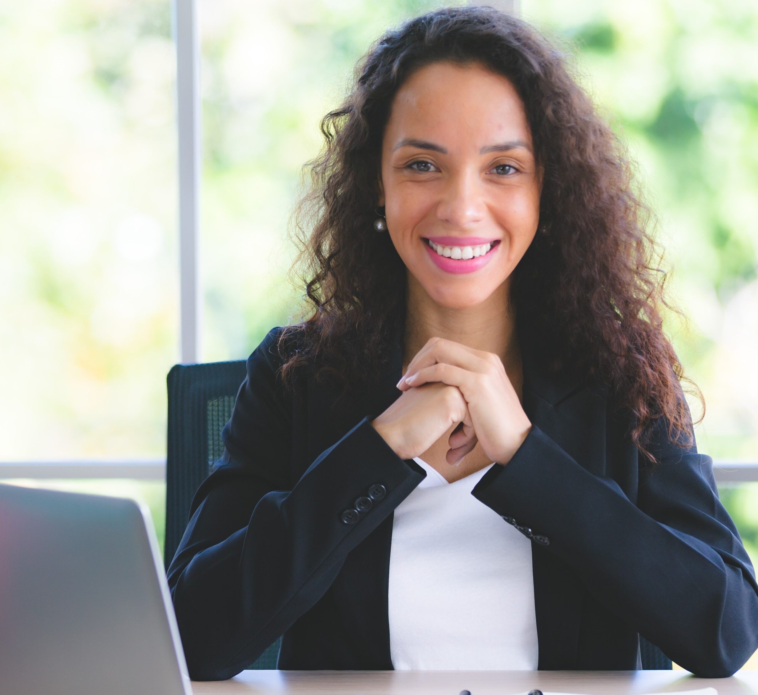 African American business woman with online working from home by using video conference